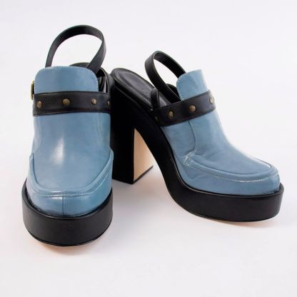 Mocassim Íris Salto Bloco Couro