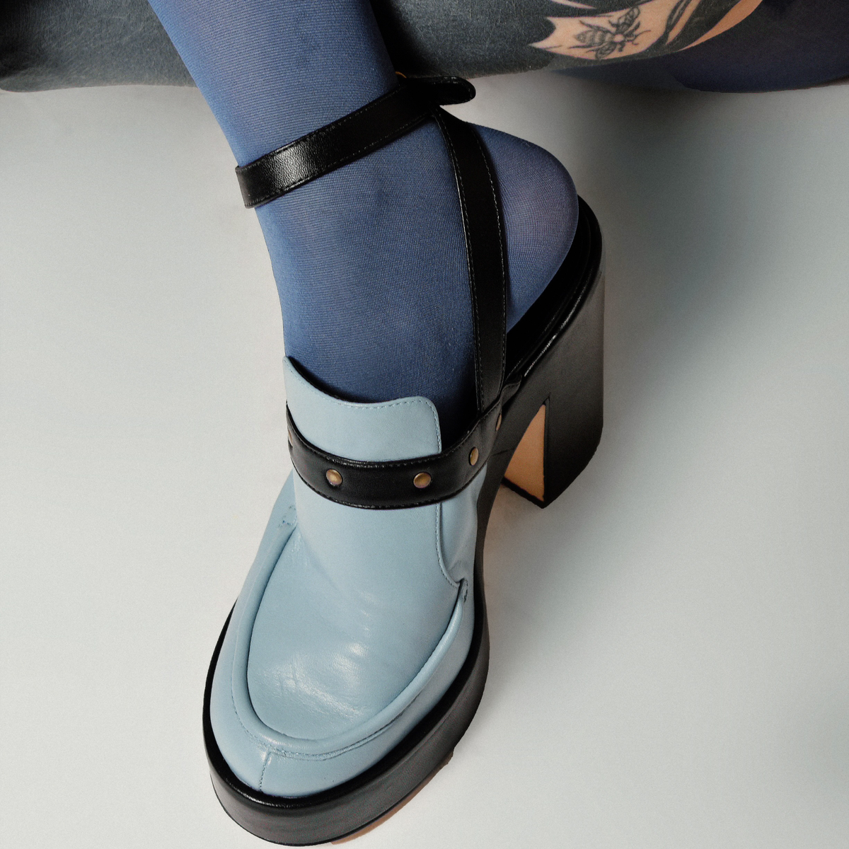 Mocassim Íris Salto Bloco Couro