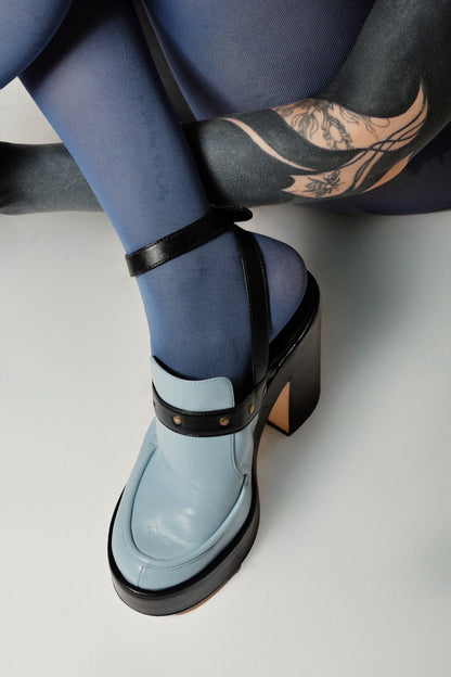 Mocassim Íris Salto Bloco Couro